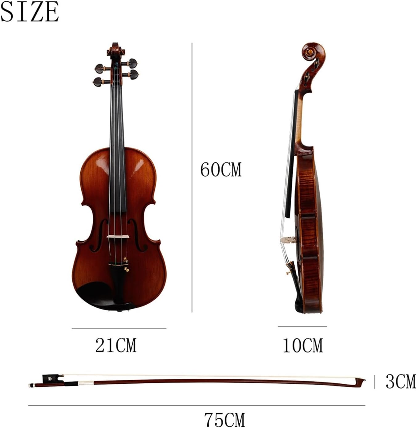 7万円の付属品 新品工房製バイオリン 4/4 1ピース美しい自然