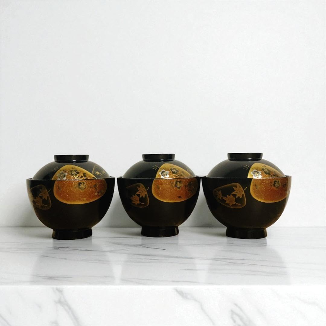 会津塗 本漆仕上御吸物椀 乙造作 金彩蒔絵 会津塗 乙造作