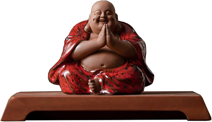 Amazon.co.jp: 七福神 置物 布袋 陶器製 布袋様 風水 仏像