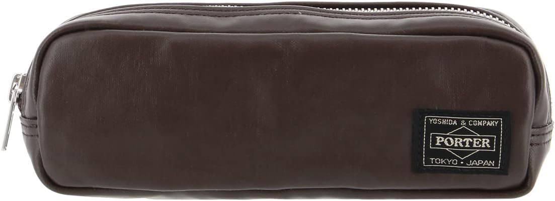 バハギア ペンケース ロール型 ファスナー シュリンクレザー ブラック