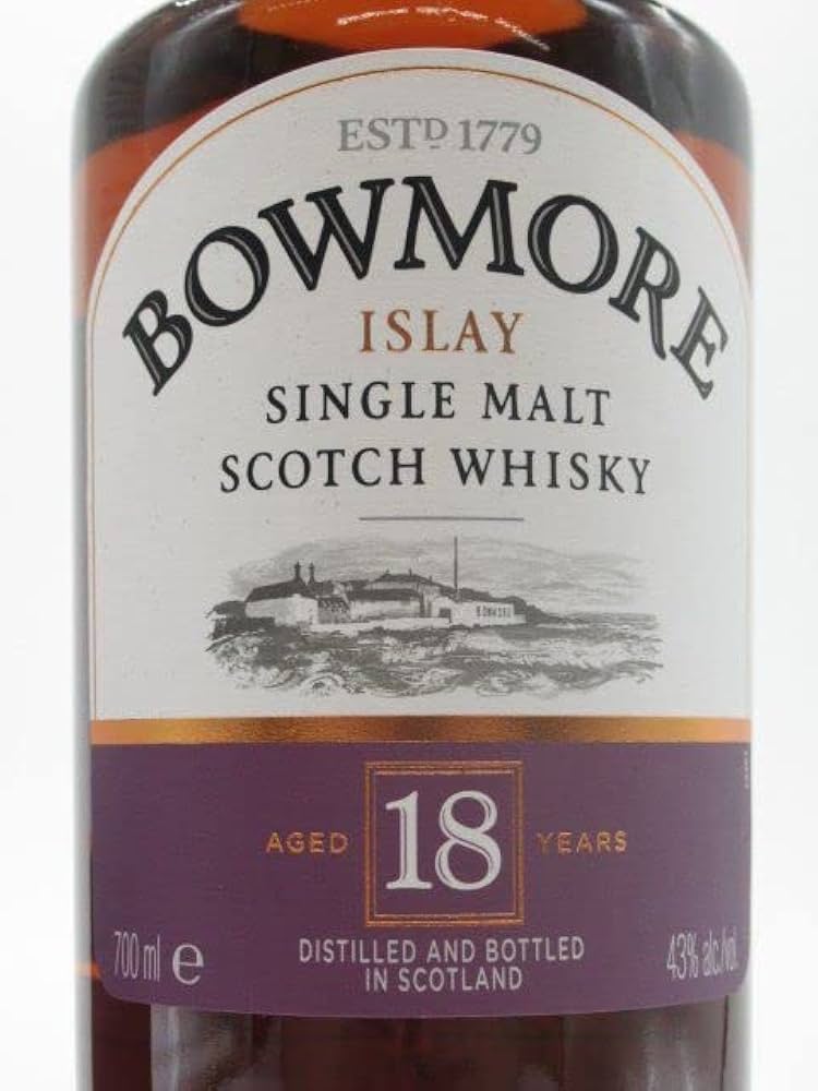 Amazon.co.jp: 【旧ラベル】ボウモア 18年 43度 700ml [並行輸入品