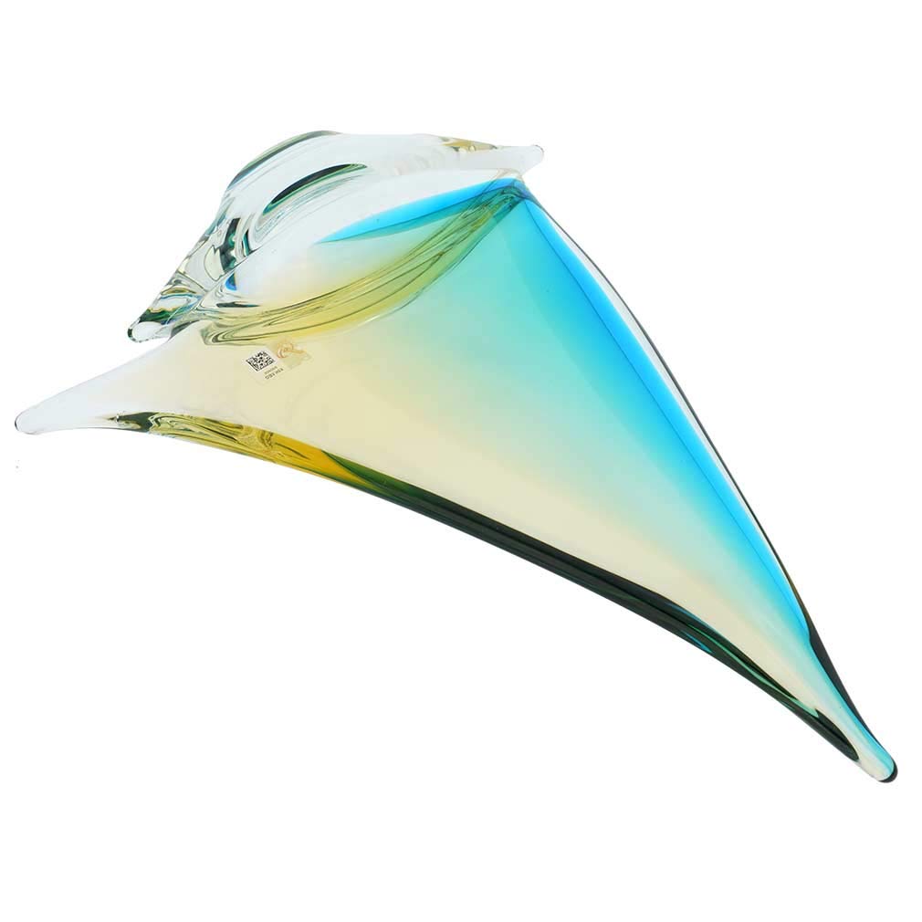 MURANOムラーノガラス イタリア製 大型 ヨット クリア ブラック MURANO