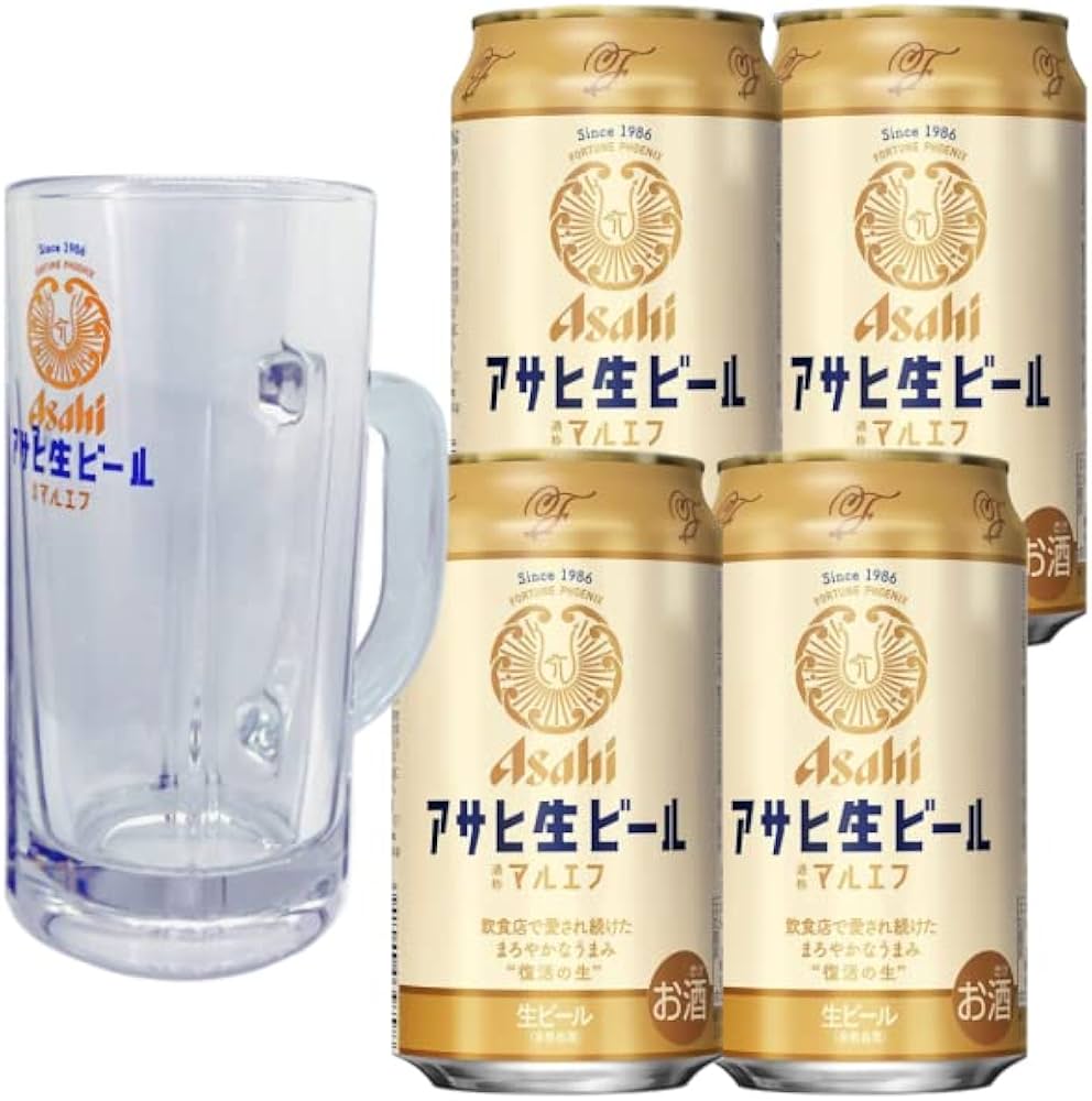 Amazon.co.jp: アサヒ 生ビール マルエフ ジョッキグラスセット【350ml