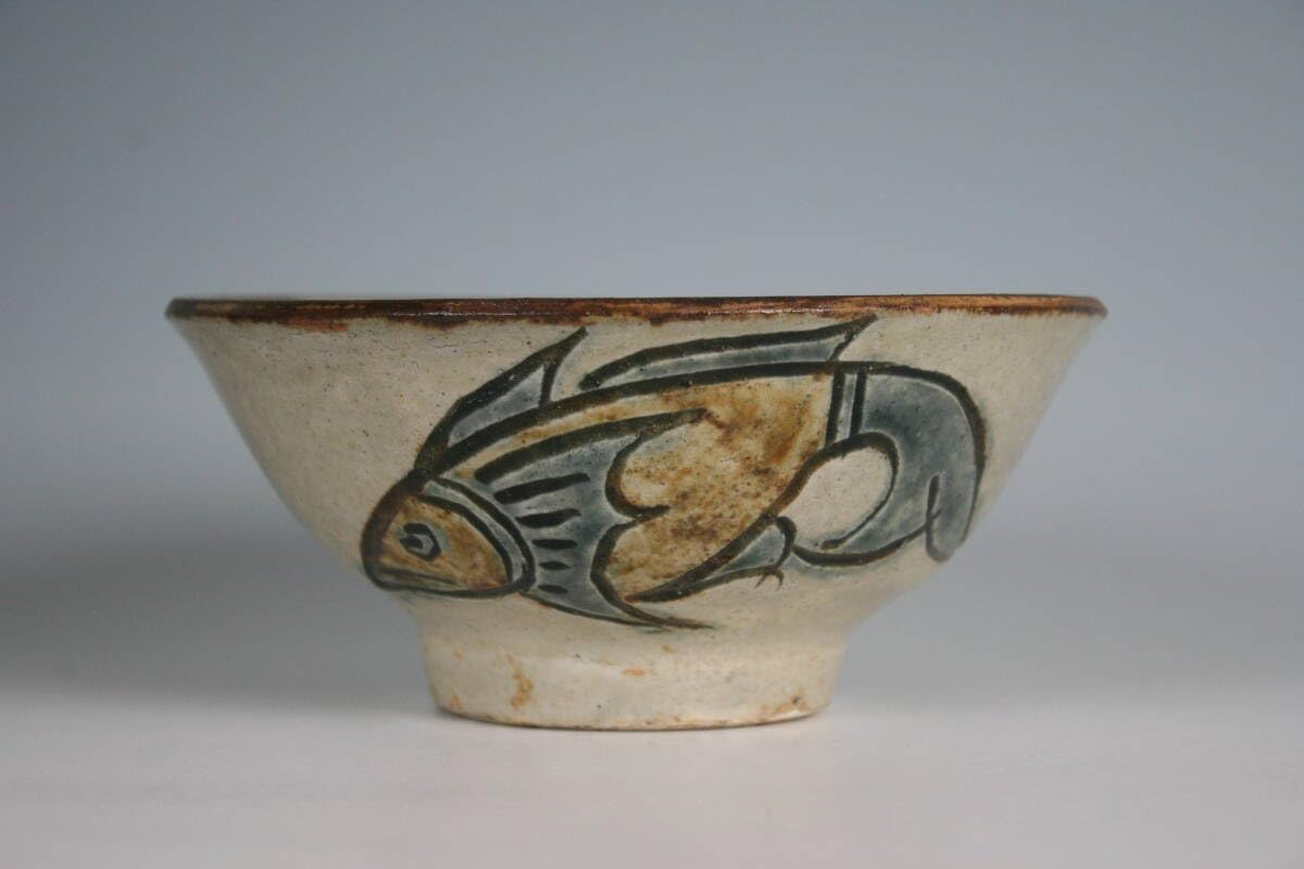 金城次郎 魚文5寸マカイ 壺屋焼 やちむん 沖縄 お茶碗 民藝 金城次郎