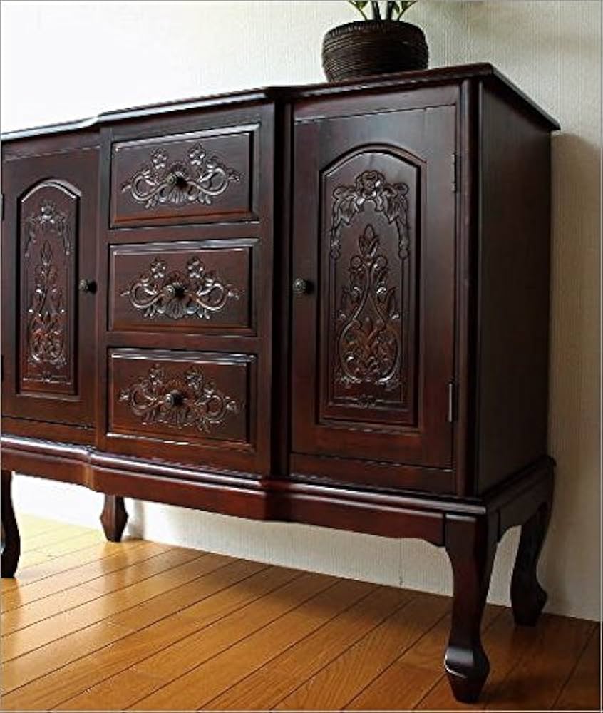 Amazon.co.jp: アンティーク 家具 リビングボード チェスト 収納家具