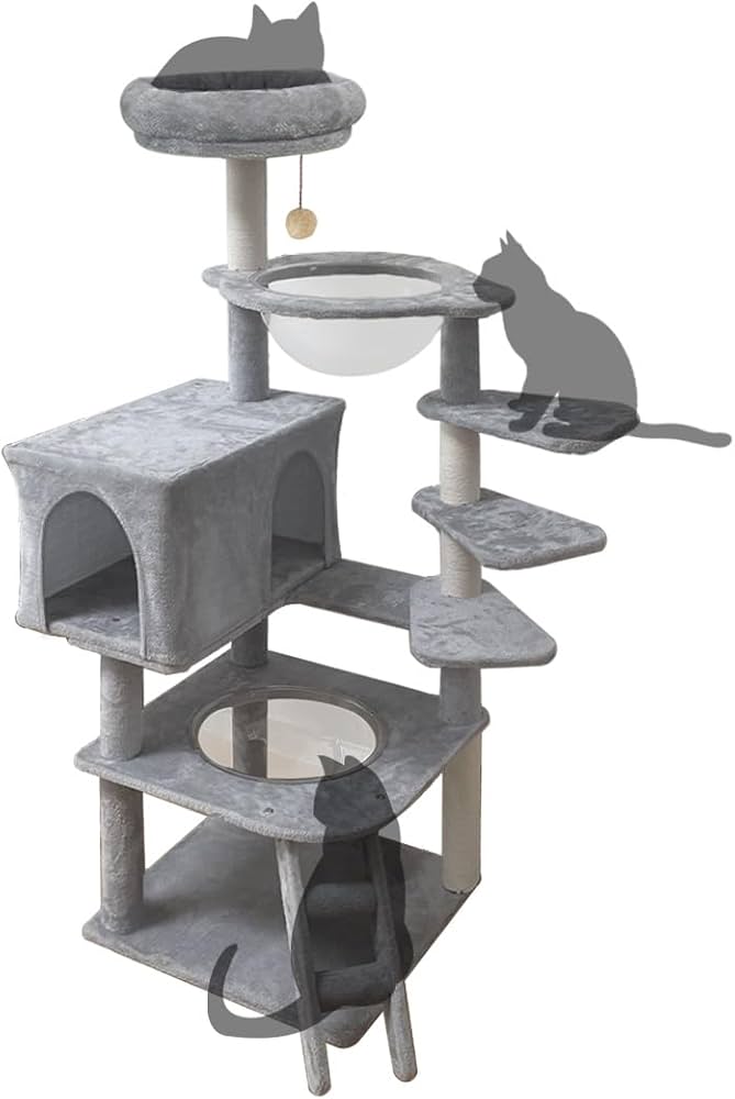 Amazon | RAKU 猫タワー 木製キャットタワー 据え置き 大型猫