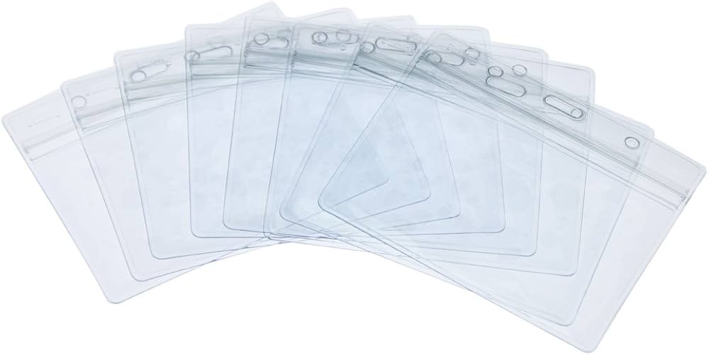 Amazon | Fushing 100個クリアネーム 名札IDカードホルダーケース