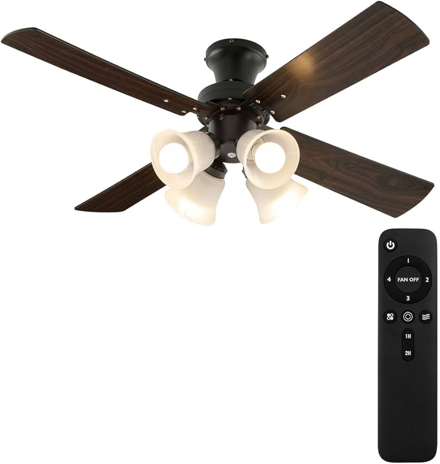 Amazon.co.jp : ぼん家具 シーリングファンライト LED 木製 DCモーター