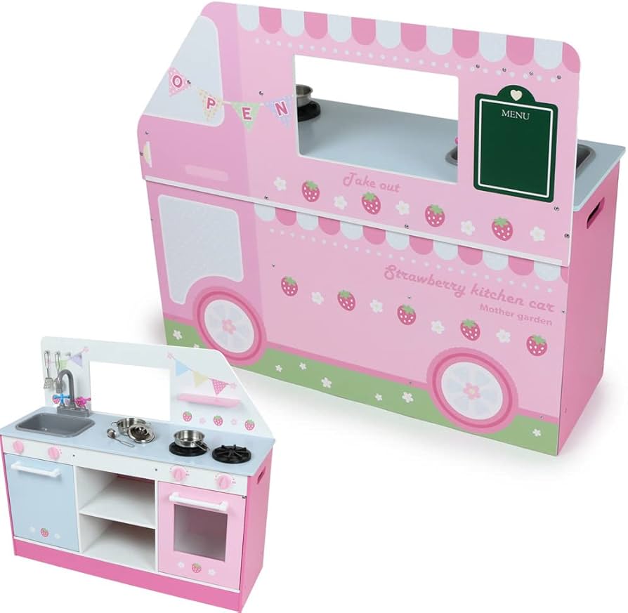 Amazon.co.jp: Mother Garden, Wooden Toys, Strawberry Kitchen, Car
