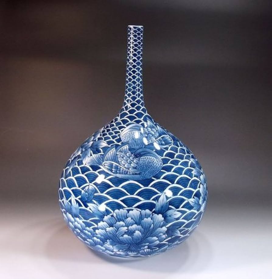 有田焼 弥左衛門窯 尊瓶 万暦龍紋 花瓶 / 伊万里 赤絵 竜 花器 花生