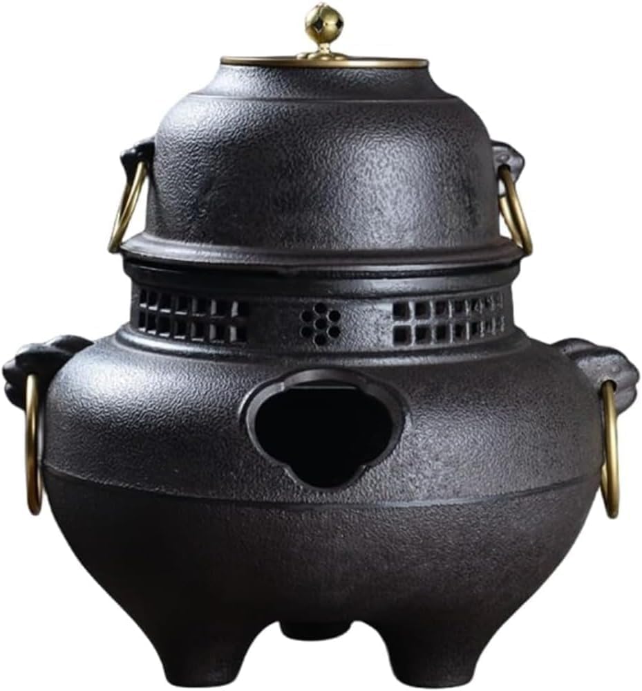 茶釜 吉羽與兵衛作 真形釜 徳力富吉郎作の鎧兜の版画付