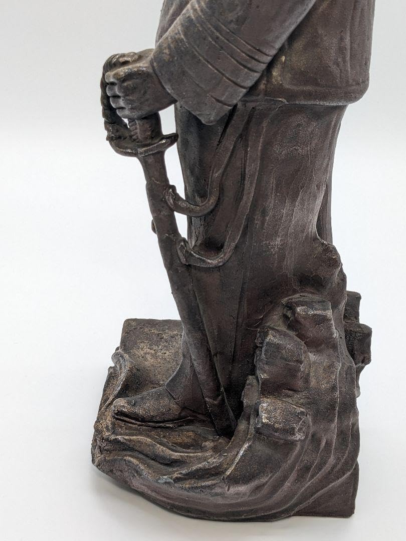 藤原陶斎 備前焼 東郷平八郎像 合箱 陶像 日露戦争 置物 細工物 藤原陶