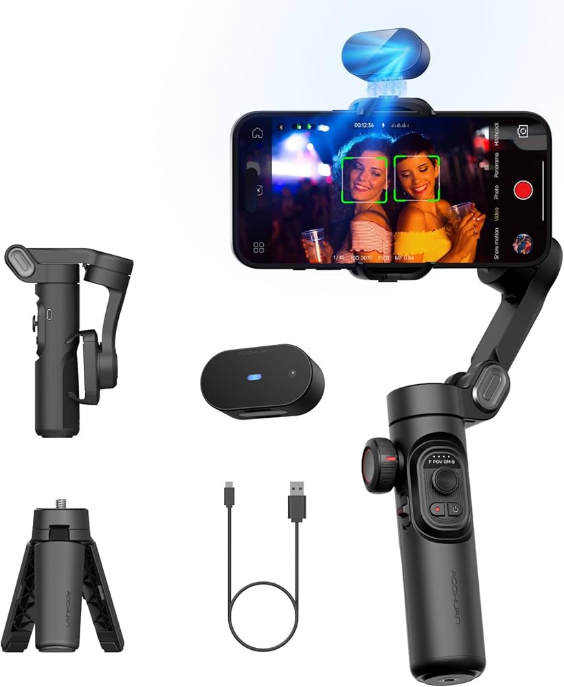 Amazon.com: AOCHUAN Gimbal Stabilizer for Smartphone with AI
