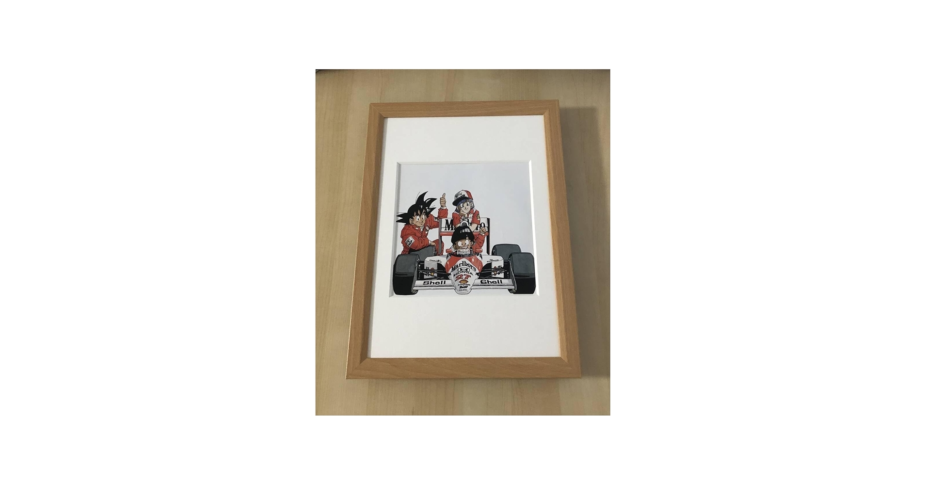 Amazon.co.jp: kj 額装品 鳥山明 80 マクラーレン F1 イラスト A4額