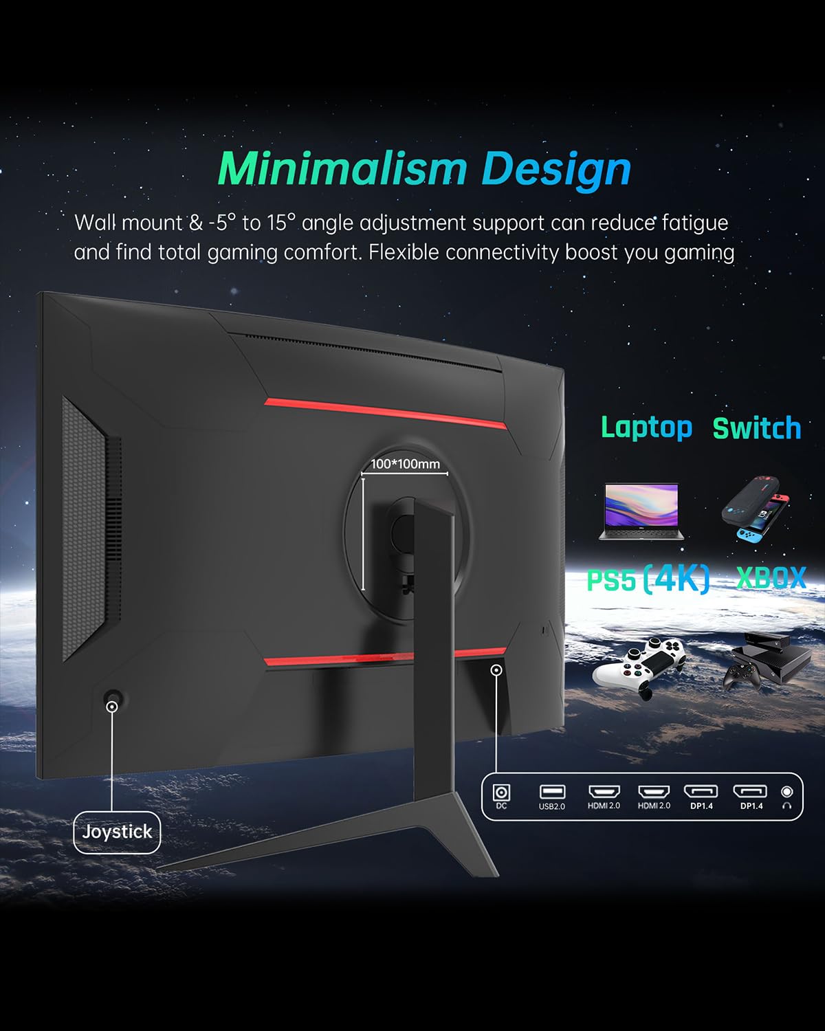 Amazon.co.jp: KTC 32インチ湾曲ゲーミングモニター、2K 170Hzモニター