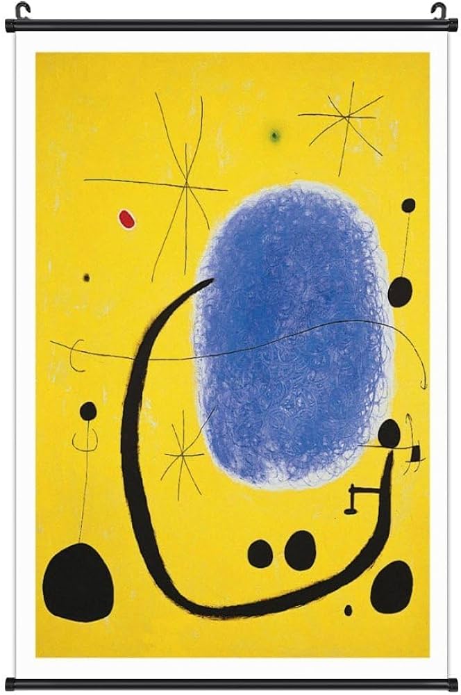 Amazon.co.jp: ジョアン・ミロ「黄色と青の抽象画」 モダンアート