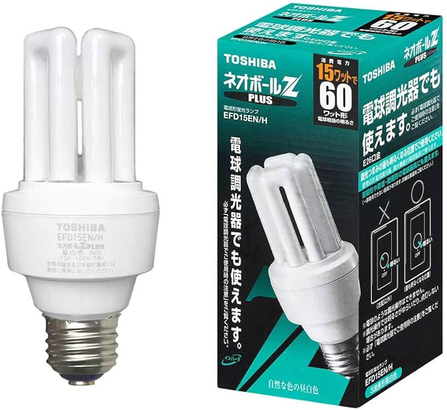Amazon | TOSHIBA ネオボールZ 電球形蛍光ランプ 電球60Wタイプ 昼白色