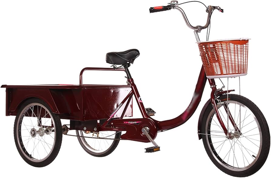 Amazon.co.jp: 買い物カゴ付き大人用20インチ三輪車 三輪クルーザー