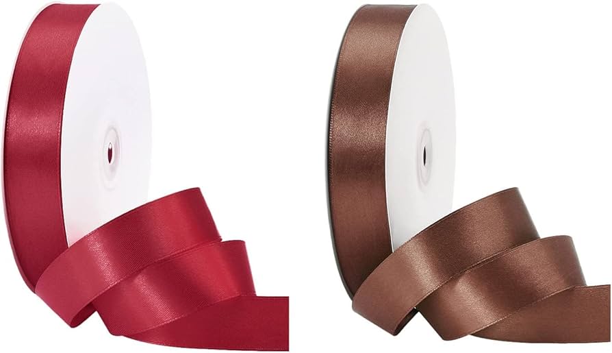 Amazon | サテンリボン 2巻入 幅2.5cm 約91m/巻 いい光沢 DIY用