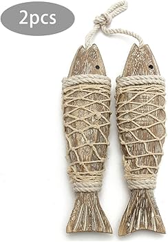 Amazon.co.jp: 木製の魚の壁掛け | 木彫りの魚を使った魚の壁の装飾