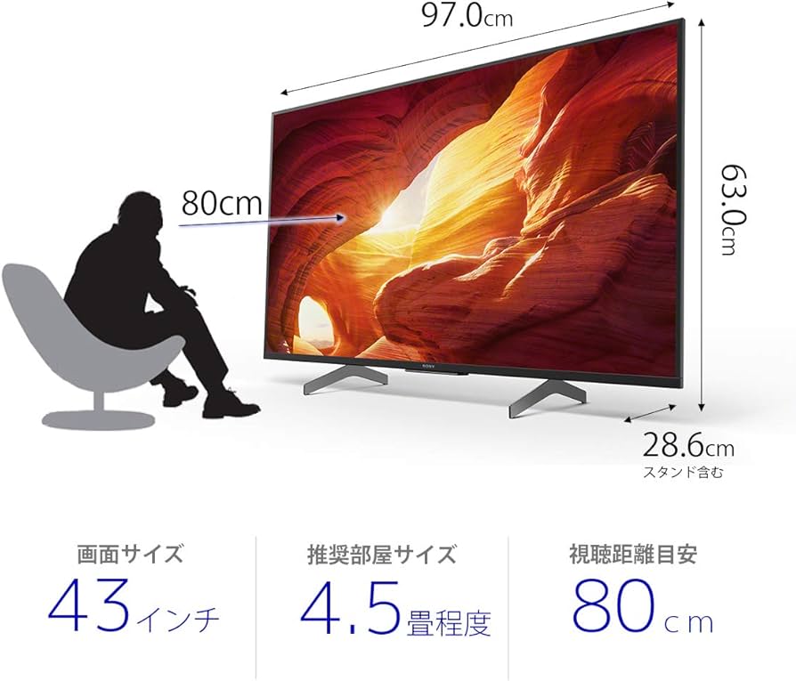 8/2SONY/ソニー 4K液晶テレビ KJ-43X8000H 43型 2023年製