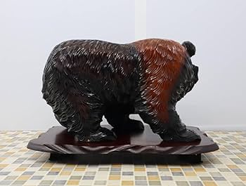 Amazon.co.jp: ▽大迫力 大熊 大きい ｜木彫り クマ 熊｜ レトロ