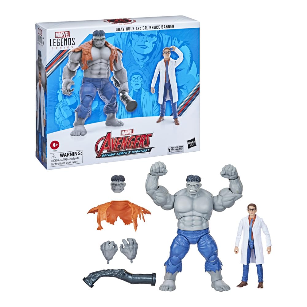 Amazon.com: Marvel Legends Grey Hulk and Dr. Bruce Banner Figures