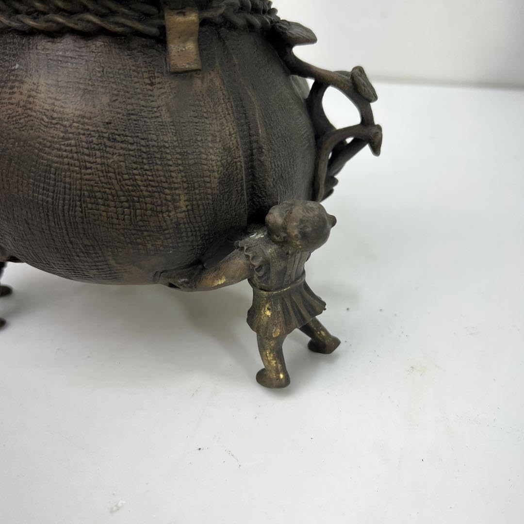 ♢中国古玩 大明宣徳 松笠 四つ足 水盤 宣徳銅 コレクション骨董品