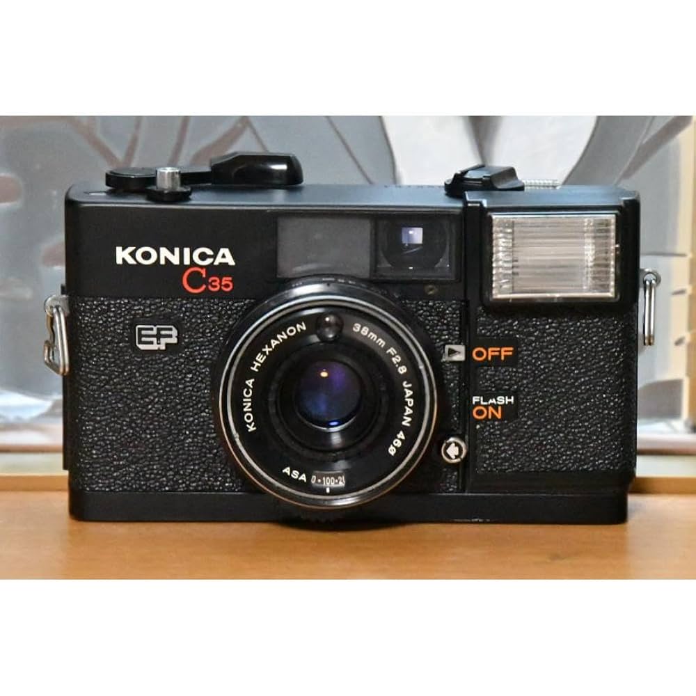 Konica コニカ c35 EF3D フィルムカメラ 正常動作品 ブラック Konica