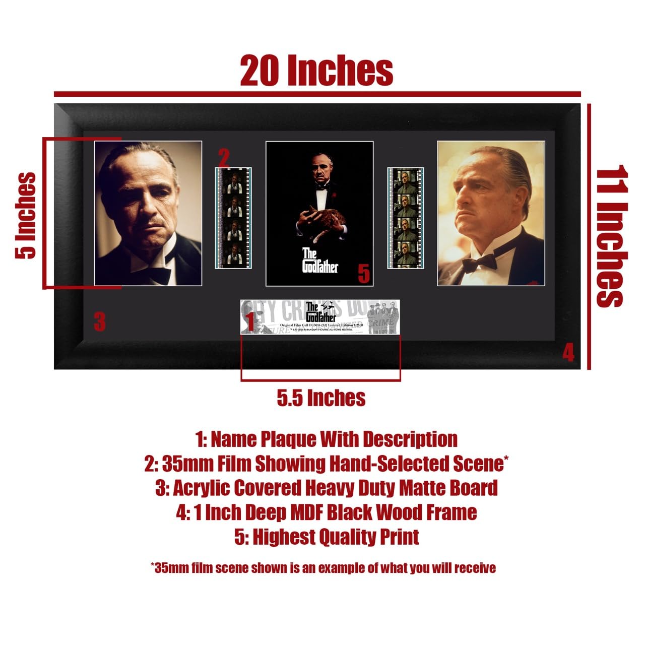Amazon.com - FILMCELLS The Godfather Part 1 20” x 11” Framed Movie