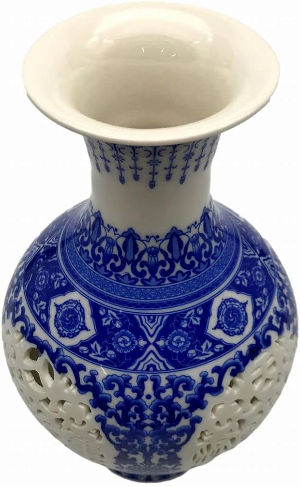 青花喜字觚花瓶 磁器 景徳鎮 置物 青花喜字觚花瓶 磁器 景徳鎮 置物 景