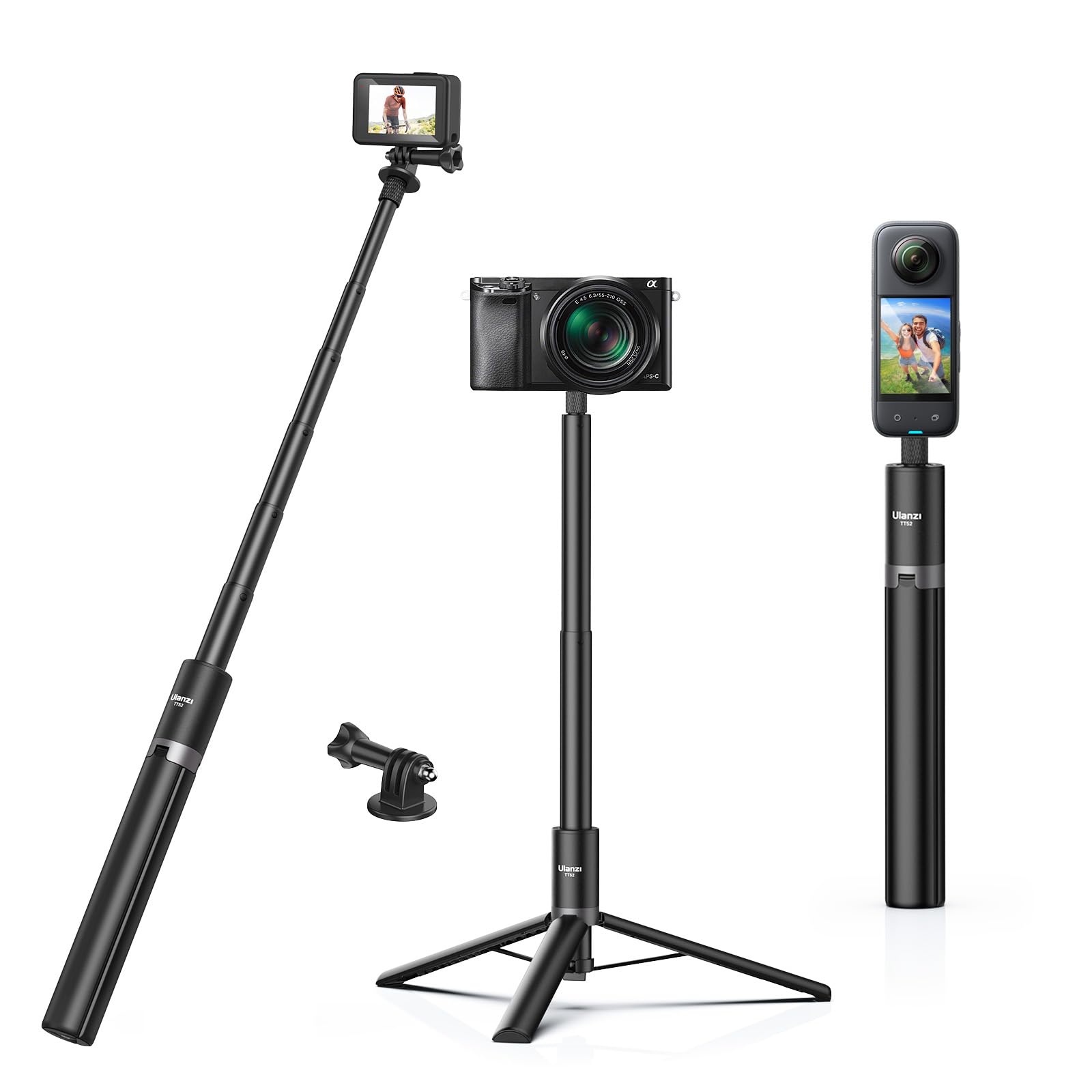 Amazon | Ulanzi 150cm自撮り棒 カメラ三脚 アクションカメラ自撮り棒