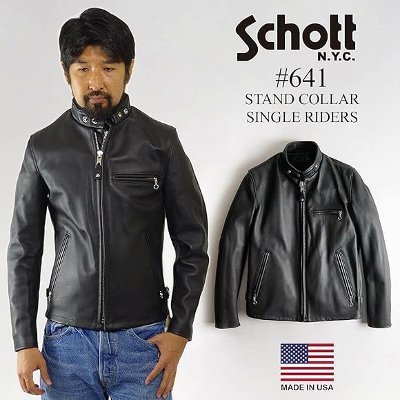 Schott☆シングルライダースジャケット 641 36 ボアライナー c06