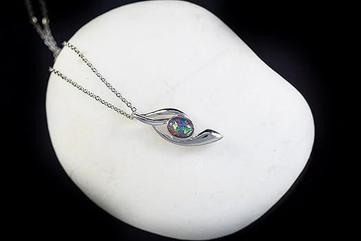 Amazon | オーストラリアトリプレットオパールネックレス - 本物の