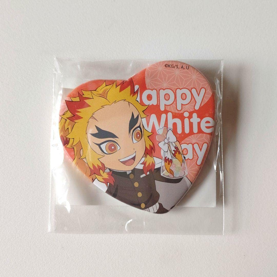 Amazon.co.jp: 鬼滅 2021 ホワイトデー ハート形缶バッジ 煉獄杏寿郎