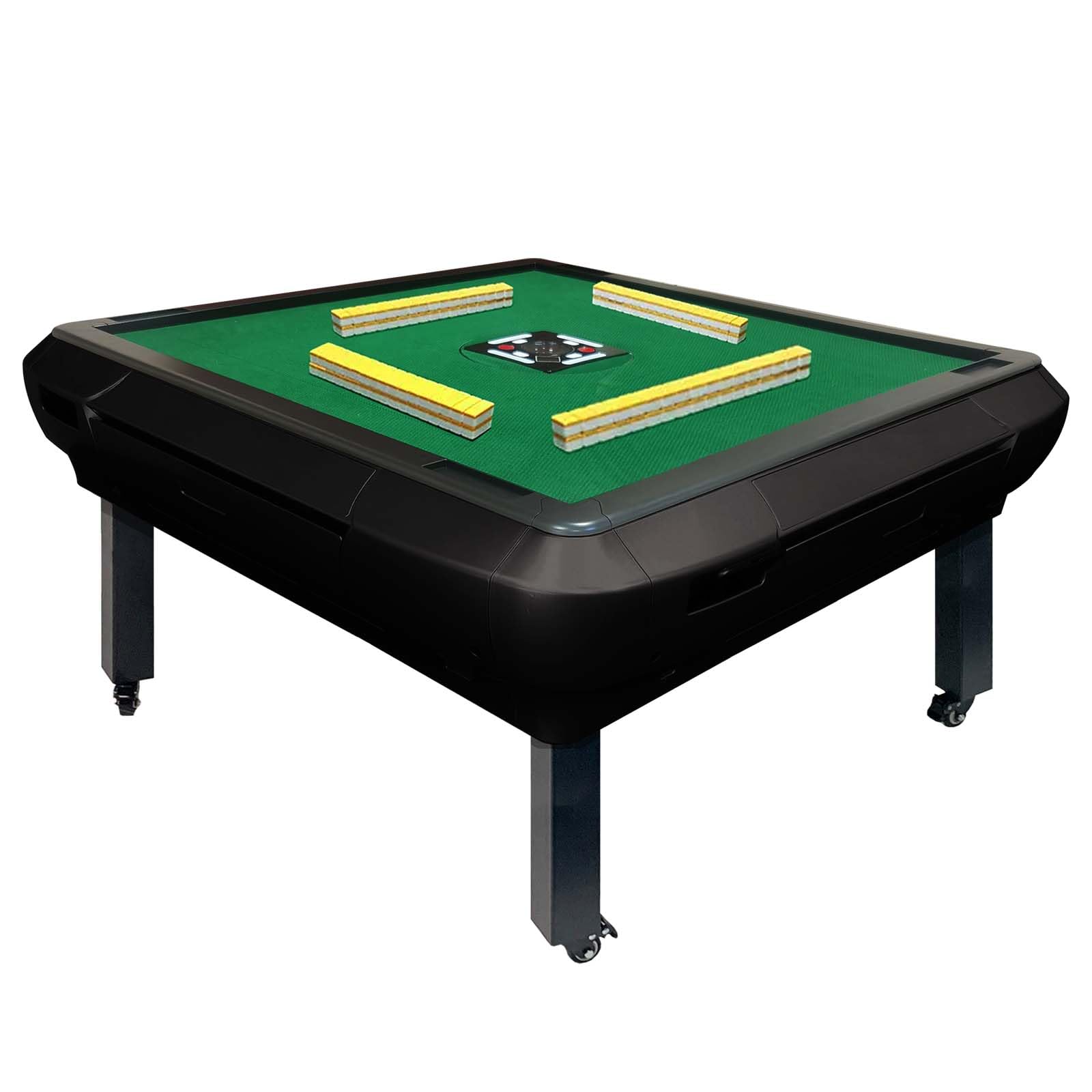 全自動麻雀卓 ガラス製脚 家庭用 折りたたみ 静音（マットブラック