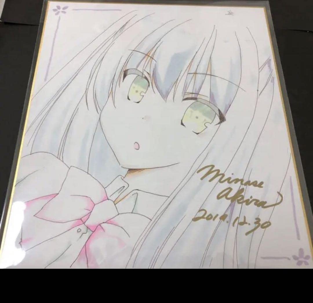 節約 直筆イラスト色紙 柚木ガオ 直筆サイン色紙 直筆イラスト色紙