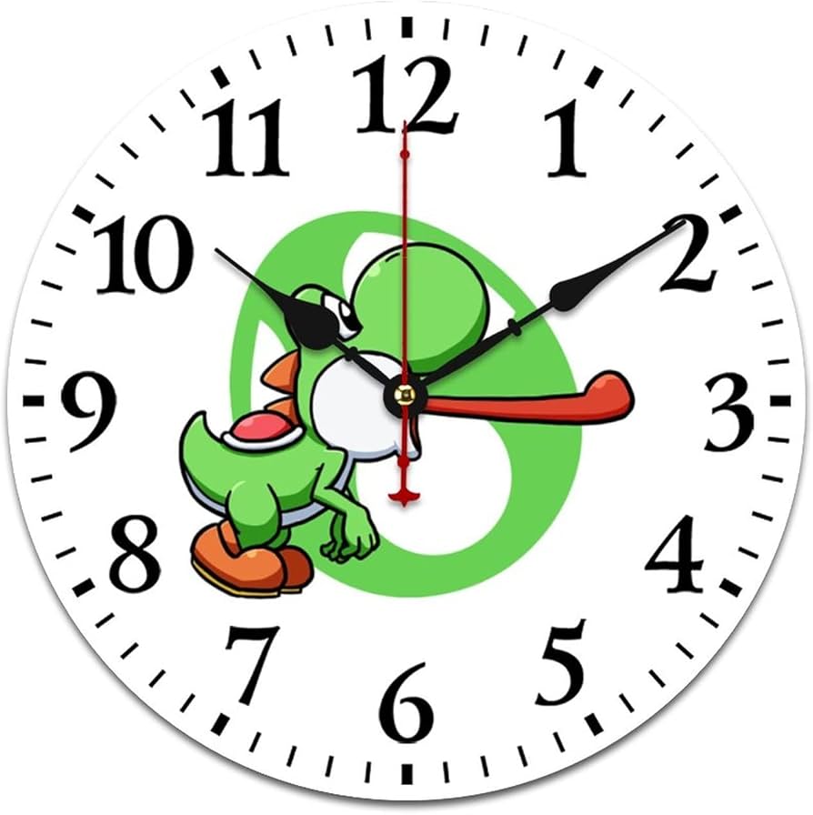 Amazon.co.jp: ヨッシー 掛け時計 木製壁掛け時計 静音 連続秒針