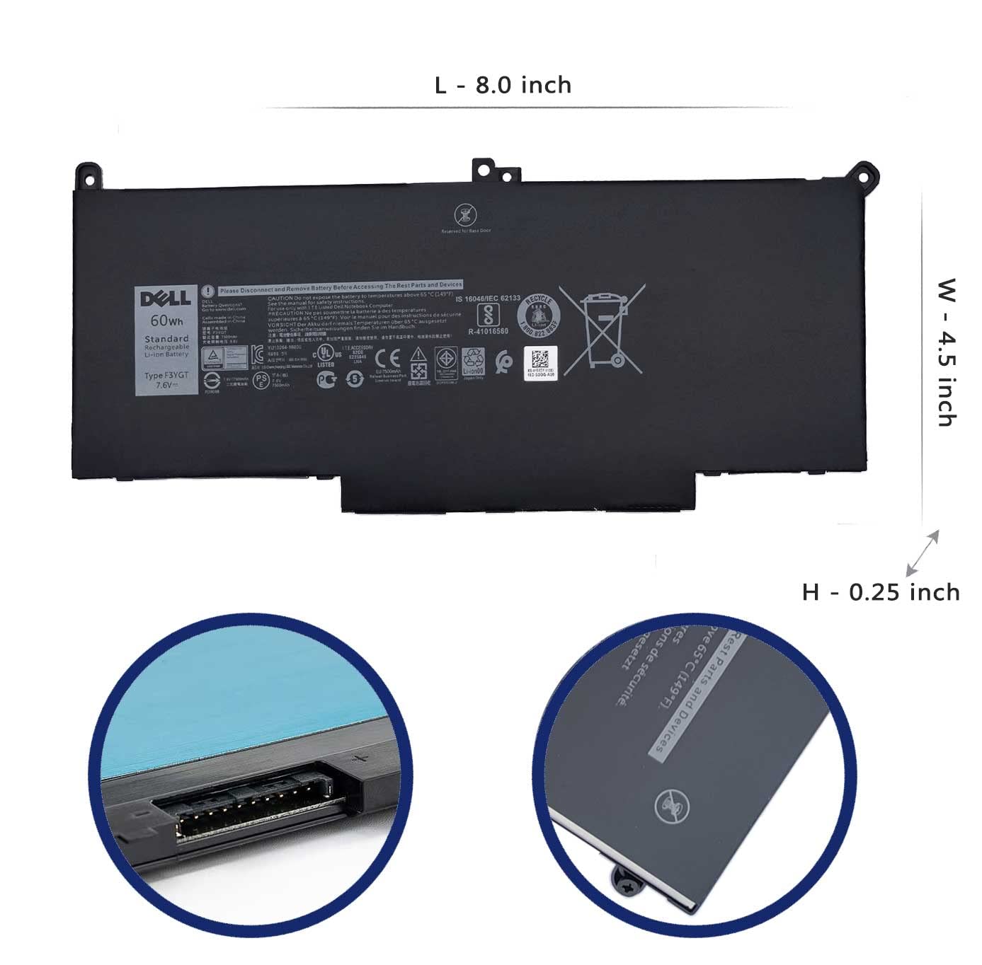 Amazon.com: DELL F3YGT Battery for Dell Latitude 12 7280 7290 13