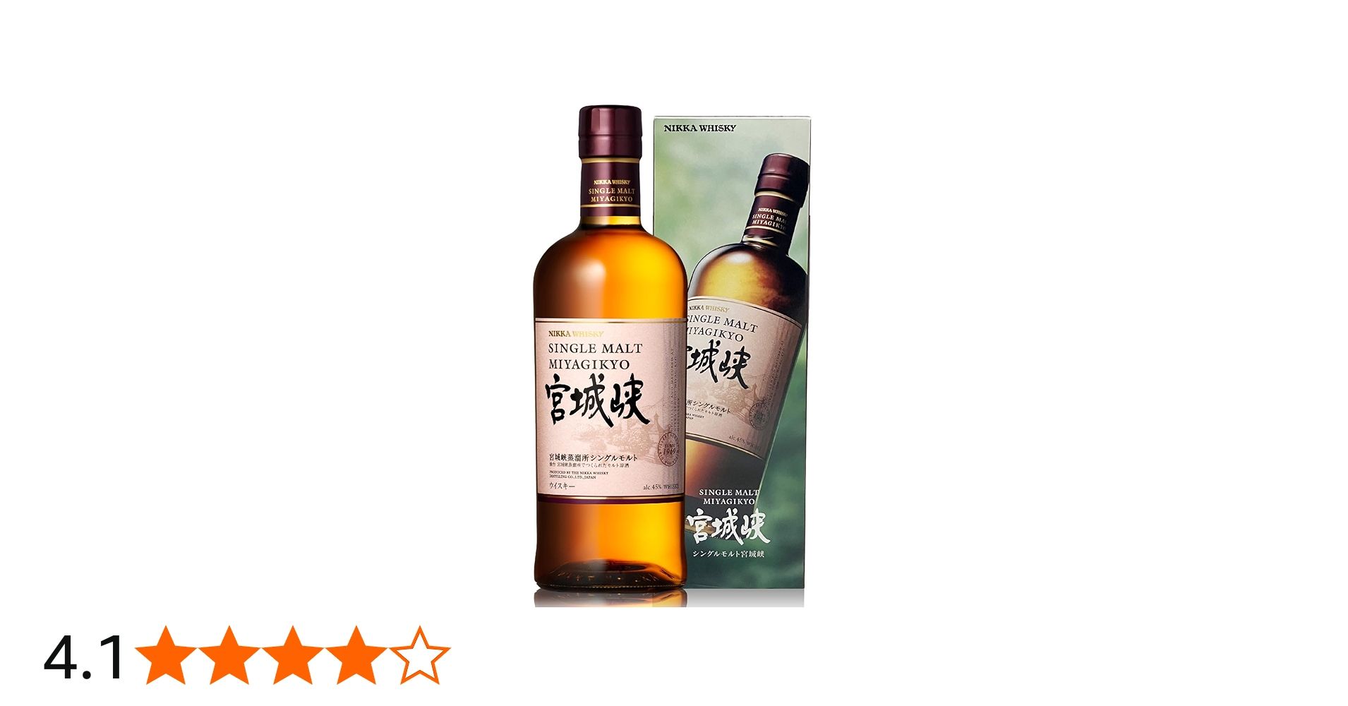 Amazon.co.jp: 【ギフト】 ニッカ シングルモルト 宮城峡 箱付き 45度