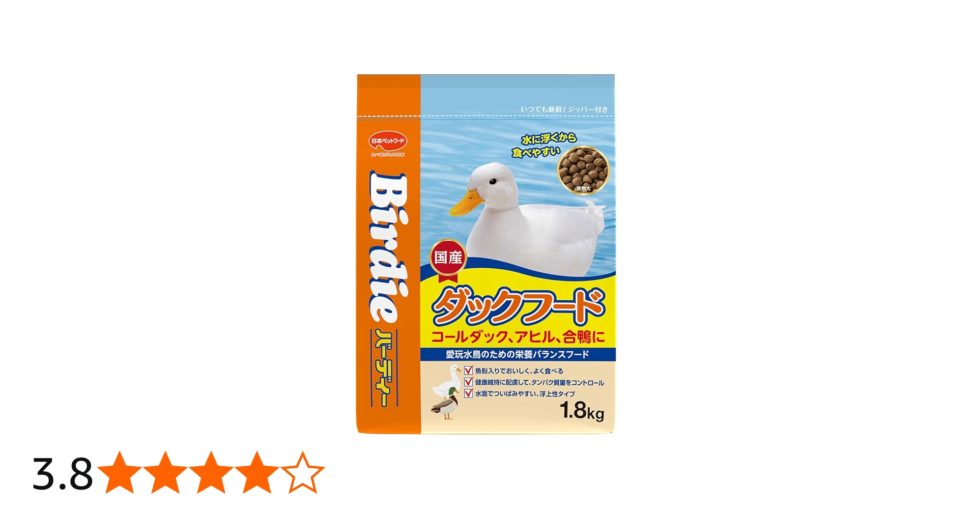 Amazon | 日本ペットフード 鳥用 バーディー ダックフード 1.8kg