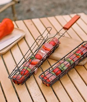 Amazon | Fiegcit 3個組360度回転焼き網 魚焼きBBQ網 BBQグリルかご