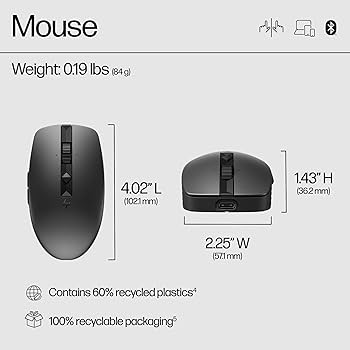 Amazon.com: HP 710 Rechargeable Silent Mouse - for Computer or