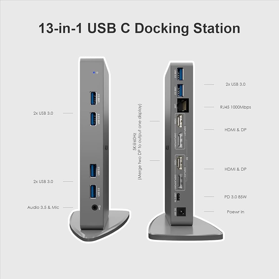 Amazon.com: WAVLINK USB 3.0 Dual 5K/4K@60Hz Laptop Docking Station