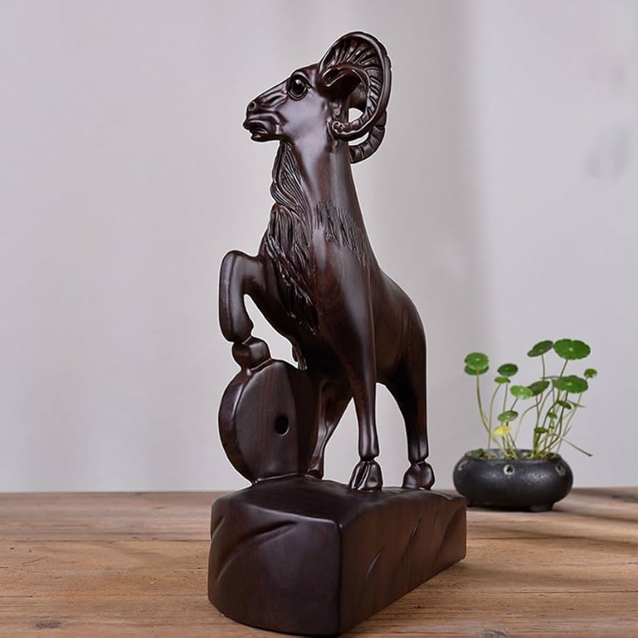 Amazon.co.jp: 卓上置物 木彫りの羊の飾り 羊 マホガニー 木彫り工芸品
