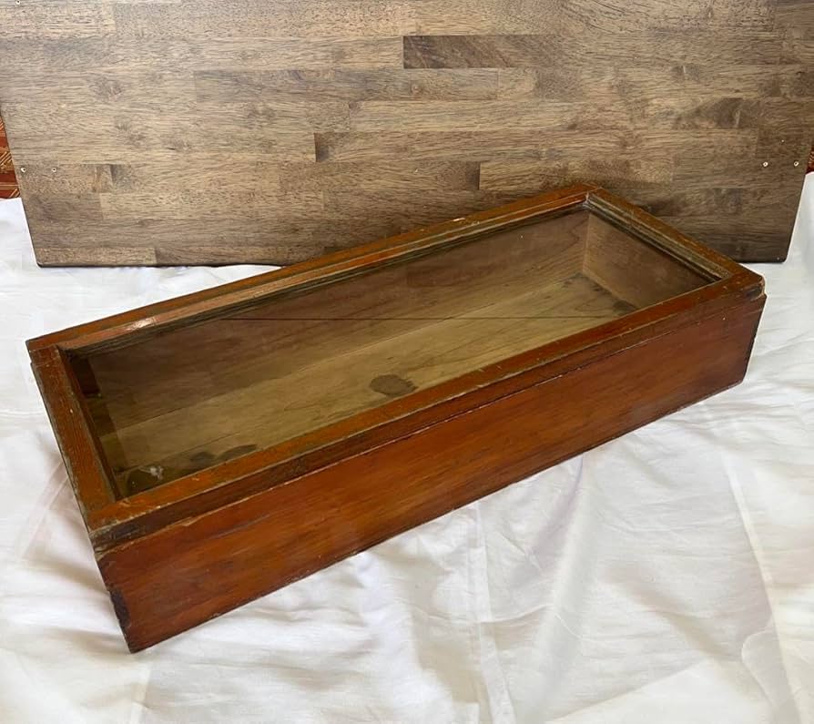 Amazon.co.jp: アンティーク木製 ショーケース 駄菓子屋 昭和レトロ