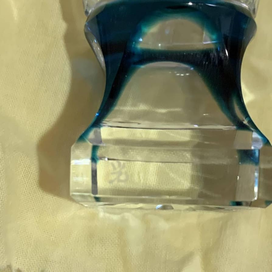 Amazon.co.jp: 超 阪本光男 薩摩切子 八角 籠目 高杯 盃 グラス 藍 青