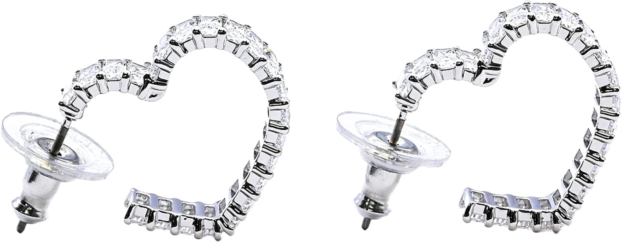 511409スワロフスキー Matrix フープピアス ハート シルバー クリア