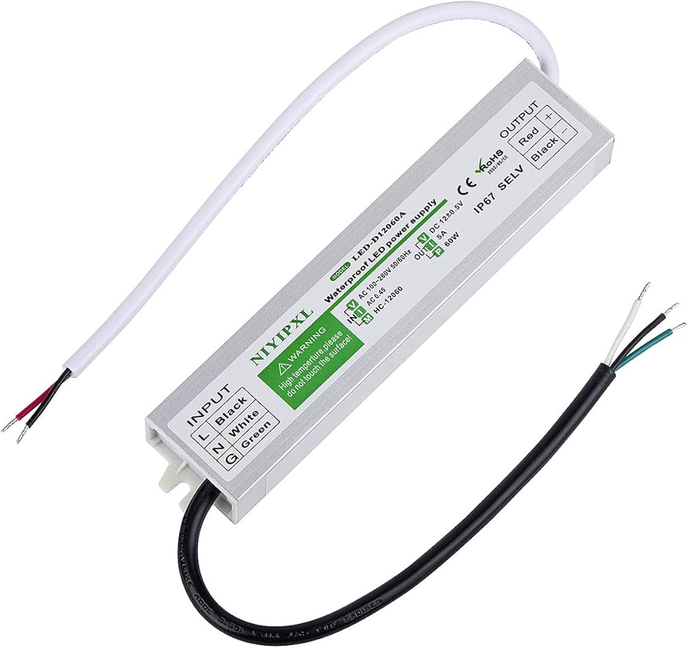 LED Driver 60 Watts Waterproof IP67 Power Supply Transformer