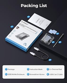 Amazon.com: ORICO M.2 2230 NVMe SSD Enclosure, 10Gbps USB C 3.2